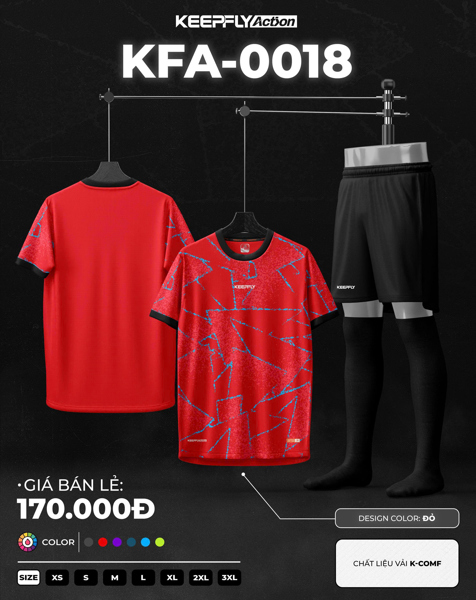 Bộ bóng đá KFA0018 Đỏ