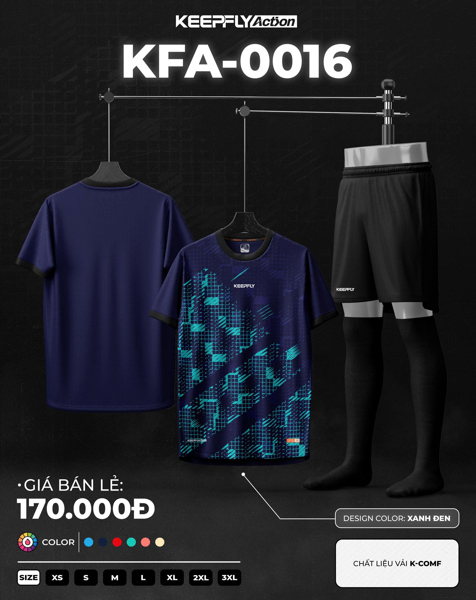 Bộ bóng đá KFA0016 Xanh Đen