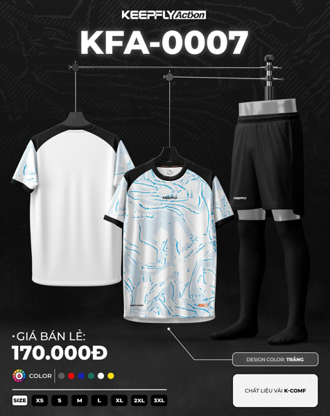 Bộ bóng đá KFA0007 Trắng - Bộ