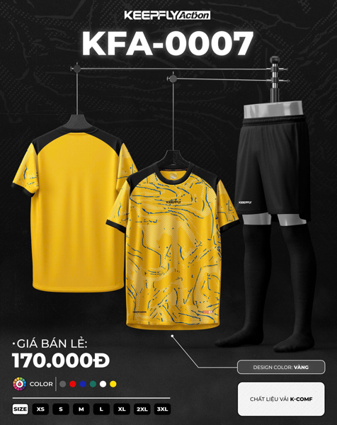 Bộ bóng đá KFA0007 Vàng - Bộ