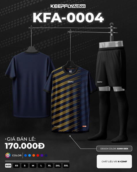 Bộ bóng đá KFA0004 Xanh Đen