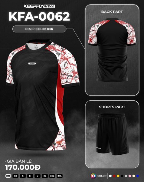 Bộ bóng đá KFA0062 Đen