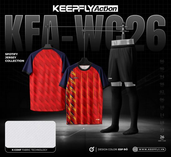 Bộ bóng đá KFA - WC26 Spain Đỏ