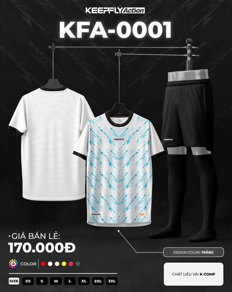 Bộ bóng đá KFA0001 Trắng