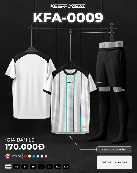Bộ bóng đá KFA0009 Trắng