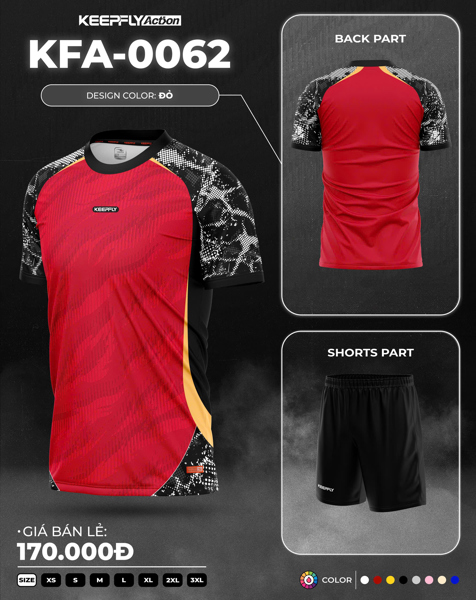 Bộ bóng đá KFA0062 Đỏ