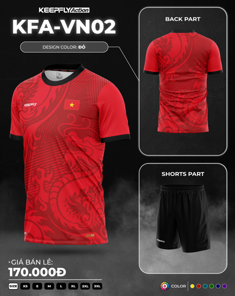 Bộ bóng đá KFA - VN02 Đỏ