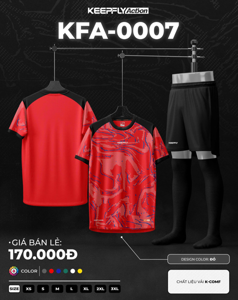 Bộ bóng đá KFA0007 Đỏ - Bộ