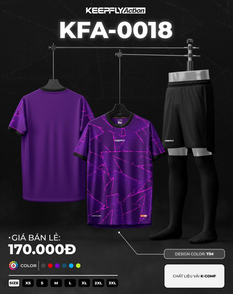 Bộ bóng đá KFA0018 Tím