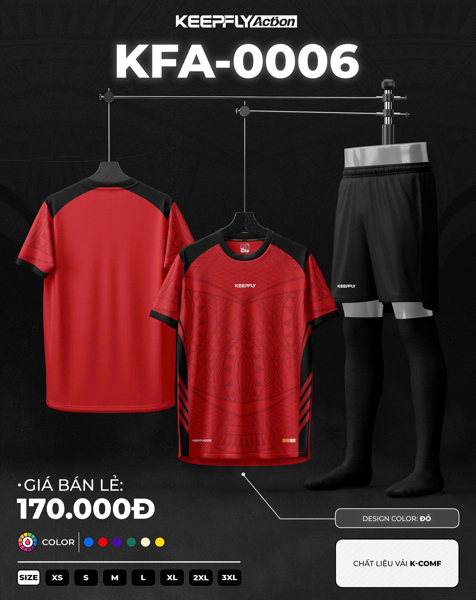 Bộ bóng đá KFA0006 Đỏ