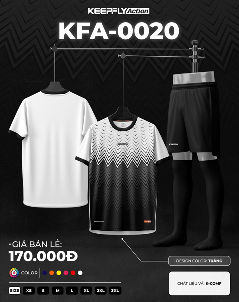 Bộ bóng đá KFA0020 Trắng