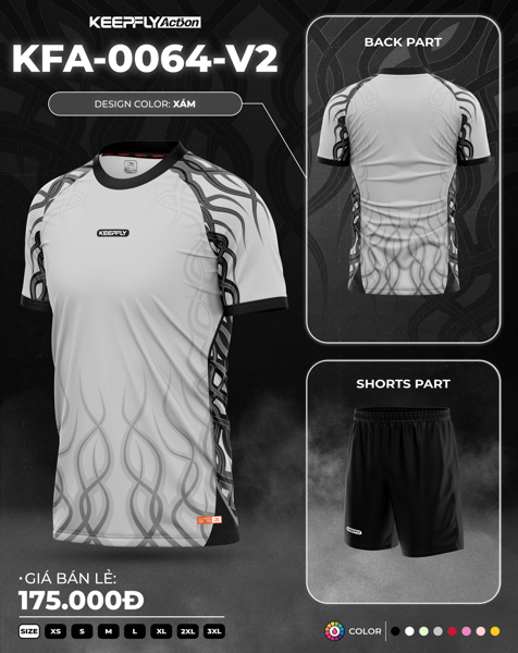 Bộ bóng đá KFA0064 - V2 Xám